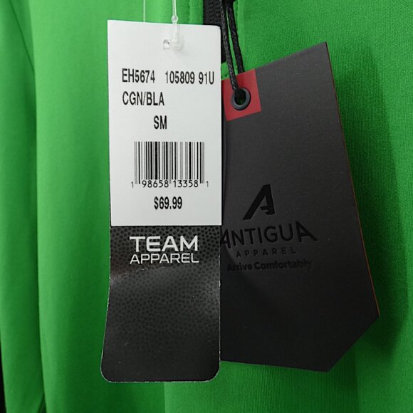 NWT NFL Eagles Antigua Quarter Zip Pullover Green Black Small Sporty Athleisure - Picture 5 of 11